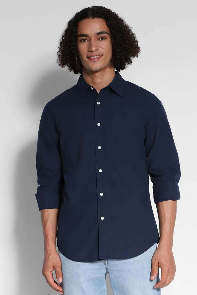Solid-Cotton-Slim-Fit-Men-s-Casual-Shirt