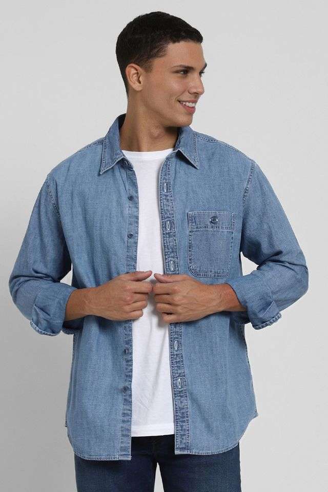 Solid-Cotton-Regular-Fit-Men-s-Casual-Shirt