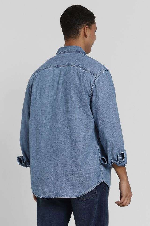 Solid-Cotton-Regular-Fit-Men-s-Casual-Shirt