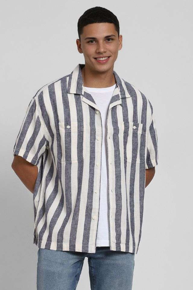 Stripes-Blended-Fabric-Regular-Fit-Men-s-Casual-Shirt