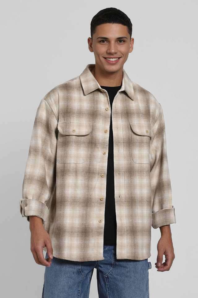 Checks-Polyester-Regular-Fit-Men-s-Casual-Wear-Shirt