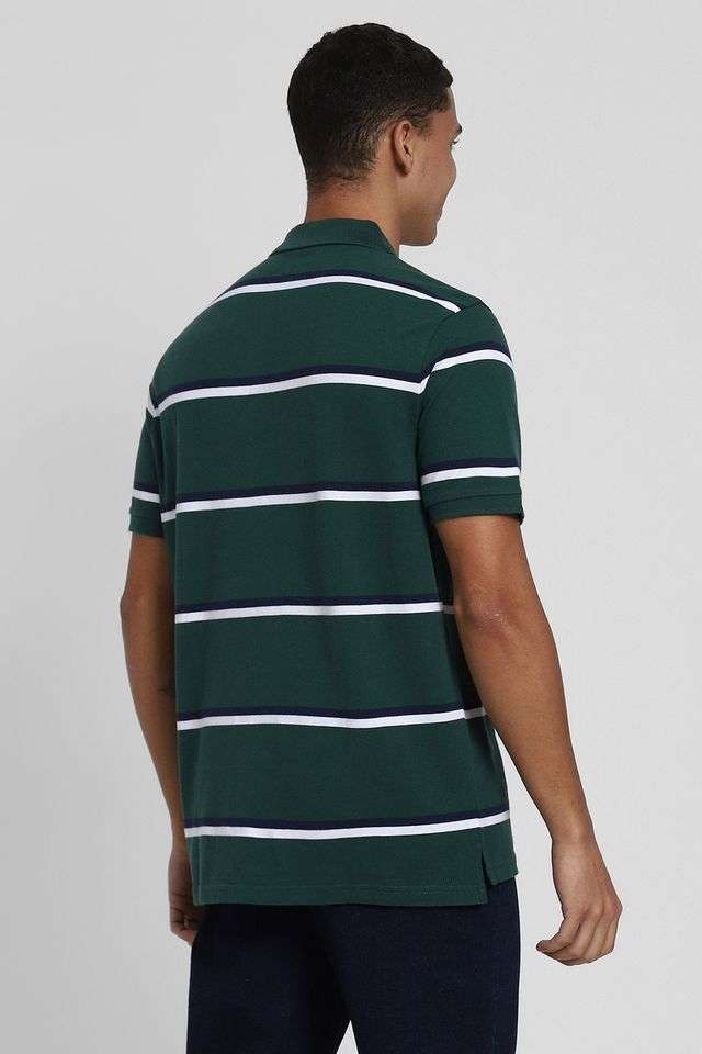 Stripes-Blended-Fabric-Polo-Men-s-T-Shirt