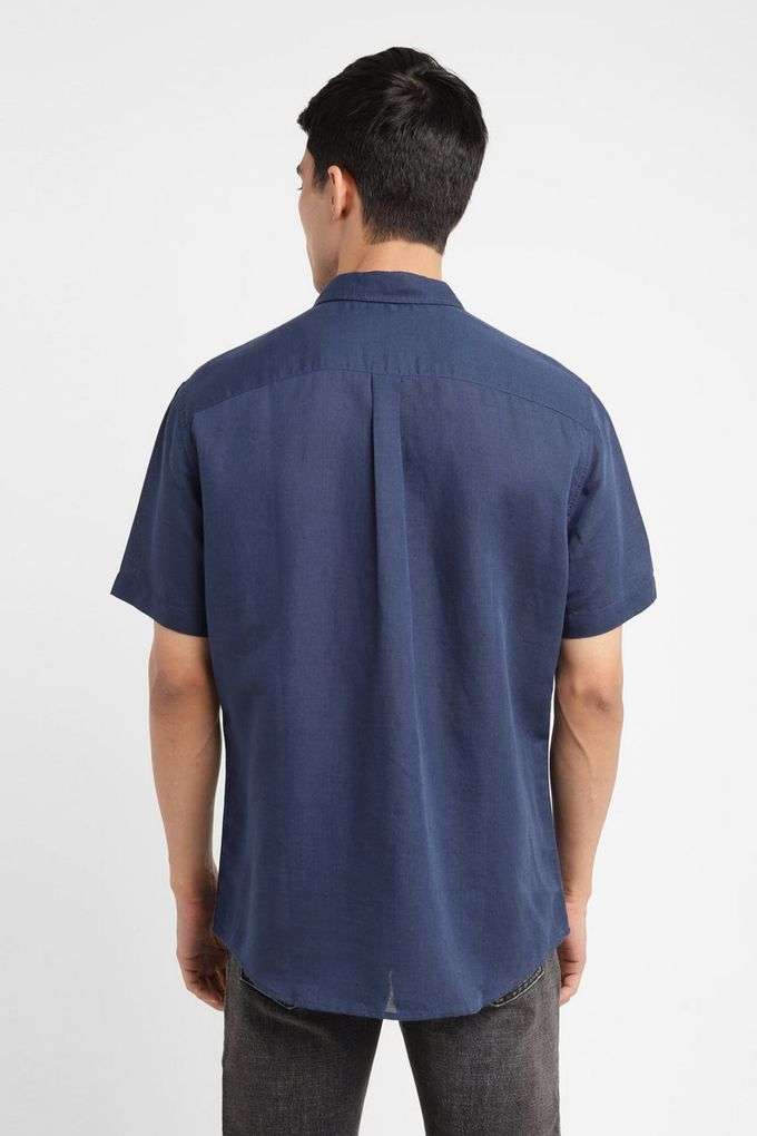 Solid-Blended-Fabric-Slim-Fit-Men-s-Casual-Shirt