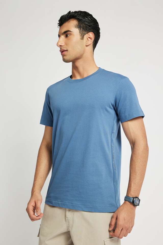 Solid-Cotton-Regular-Fit-Men-T-Shirt