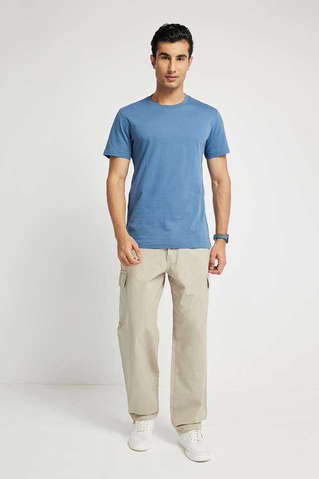 Solid-Cotton-Regular-Fit-Men-T-Shirt