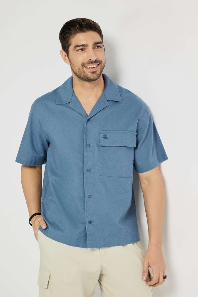 Solid-Linen-Regular-Fit-Men-s-Casual-Wear-Shirt