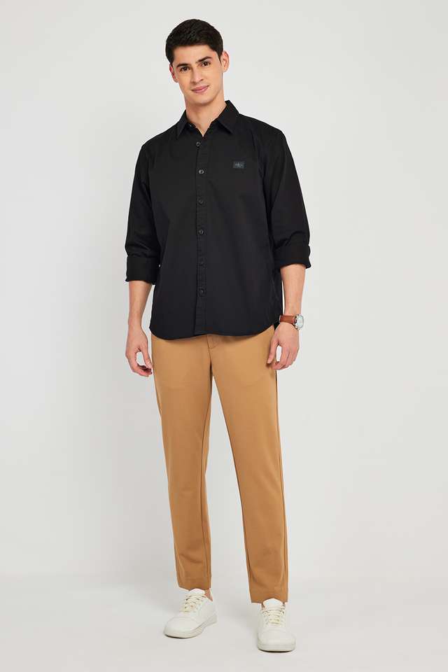 Solid-Cotton-Regular-Fit-Men-s-Casual-Wear-Shirt