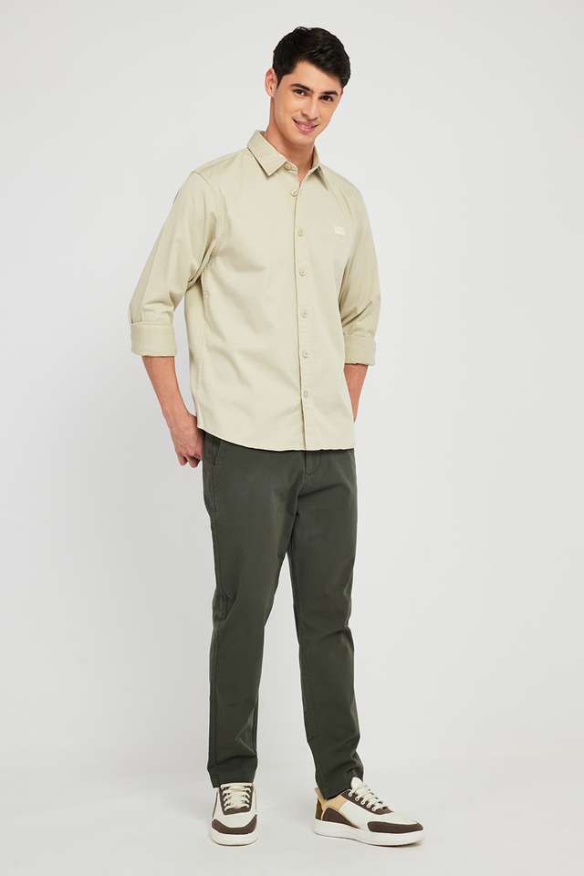 Solid-Cotton-Regular-Fit-Men-s-Casual-Wear-Shirt