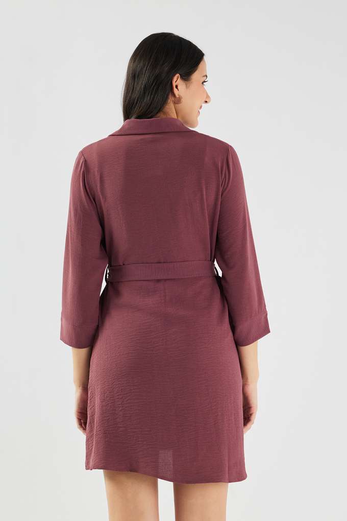 Solid-Polyester-Regular-Fit-Women-s-Dress