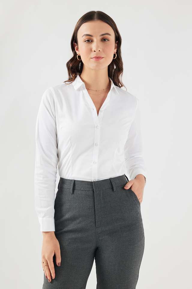 Solid-Collared-Satin-Women-s-Formal-Wear-Shirt