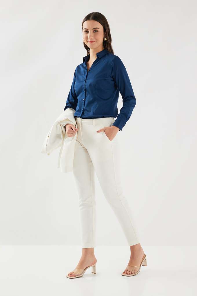 Solid-Collared-Satin-Women-s-Formal-Wear-Shirt