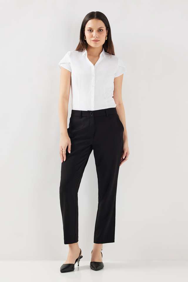Solid-Blended-Fabric-Regular-Fit-Women-s-Shirt