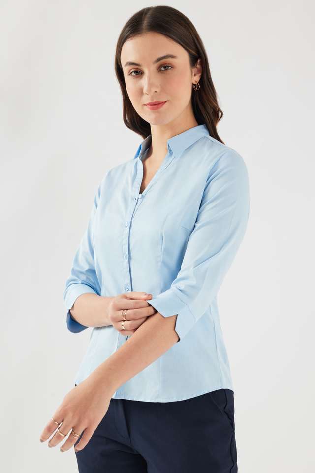 Dobby-Collared-Cotton-Women-s-Formal-Wear-Shirt