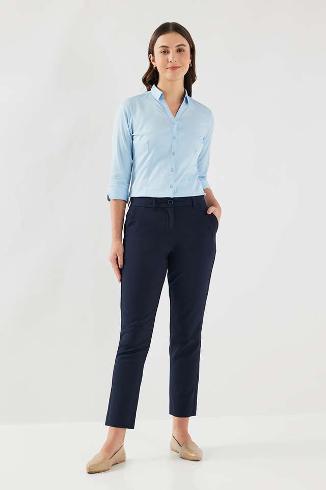 Dobby-Collared-Cotton-Women-s-Formal-Wear-Shirt