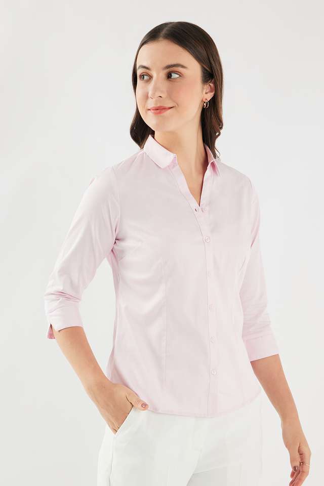 Dobby-Collared-Cotton-Women-s-Formal-Wear-Shirt
