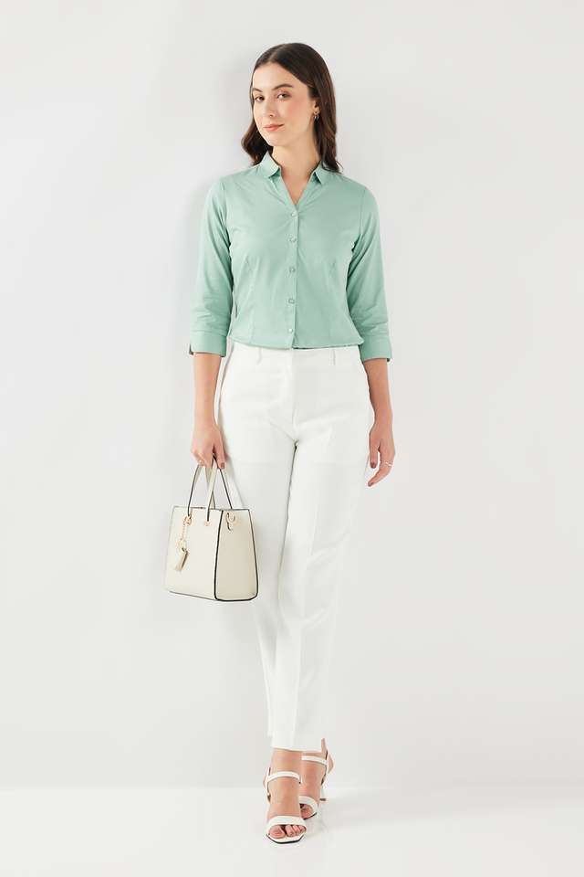 Dobby-Collared-Cotton-Women-s-Formal-Wear-Shirt