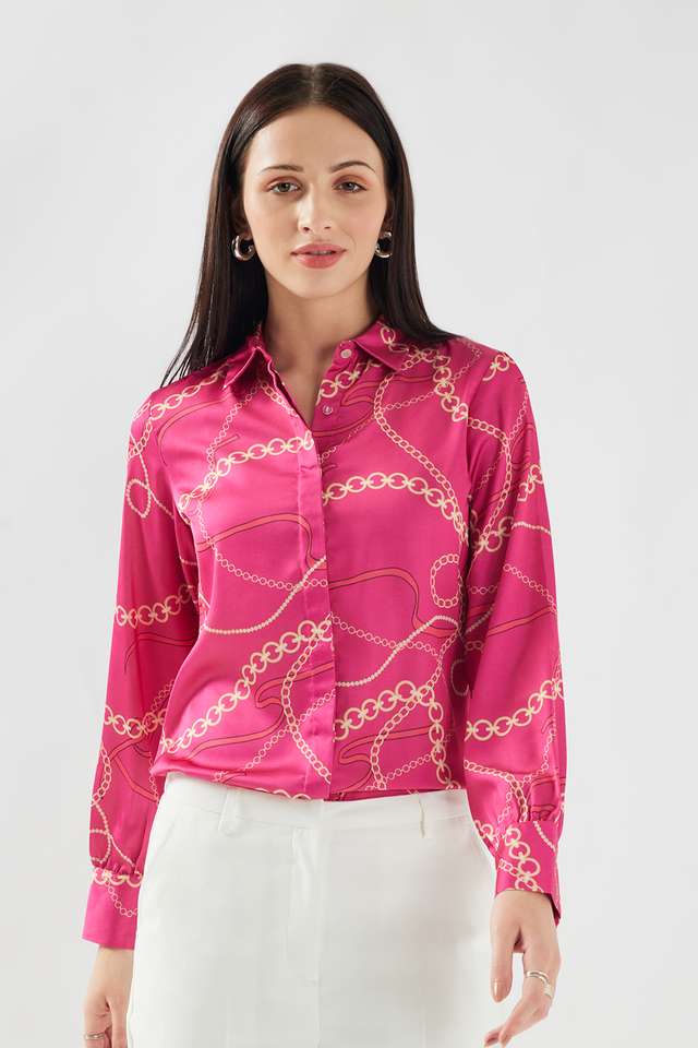 Printed-Collared-Satin-Women-s-Formal-Wear-Shirt