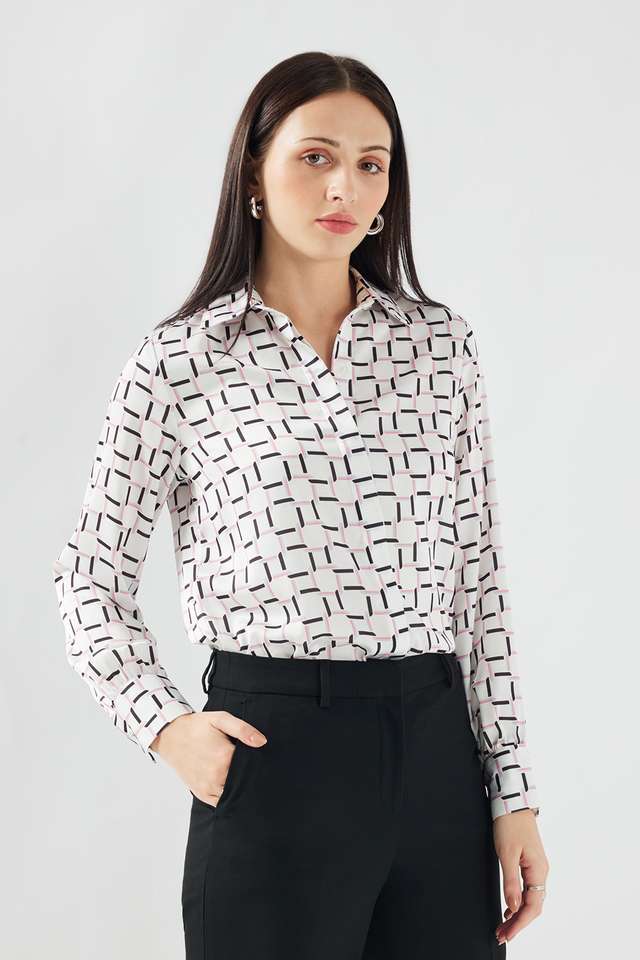 Printed-Collared-Satin-Women-s-Formal-Wear-Shirt