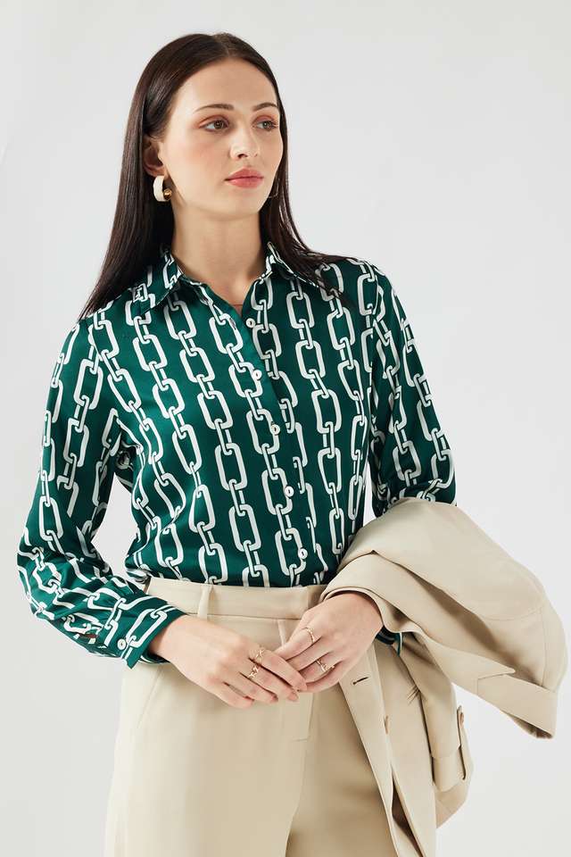 Printed-Collared-Satin-Women-s-Formal-Wear-Shirt