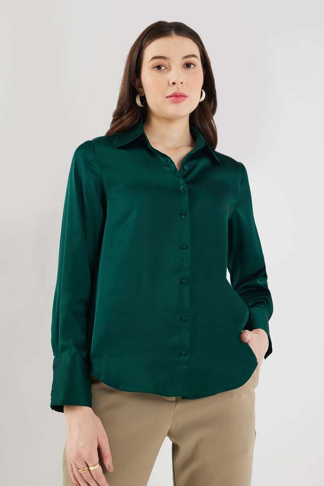 Solid-Collared-Satin-Women-s-Formal-Wear-Shirt