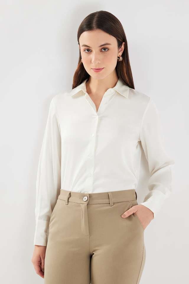 Solid-Collared-Satin-Women-s-Formal-Wear-Shirt