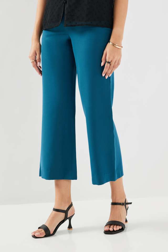 Solid-Blended-Fabric-Wide-Leg-Fit-Women-s-Culottes