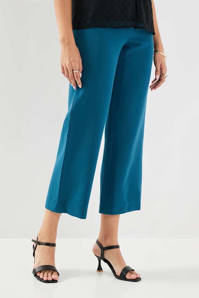Solid-Blended-Fabric-Wide-Leg-Fit-Women-s-Culottes