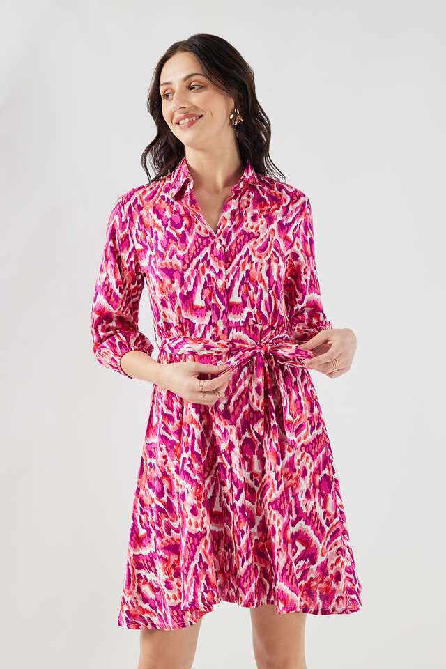 fratini Floral V-Neck Satin Women Dress-picture-26