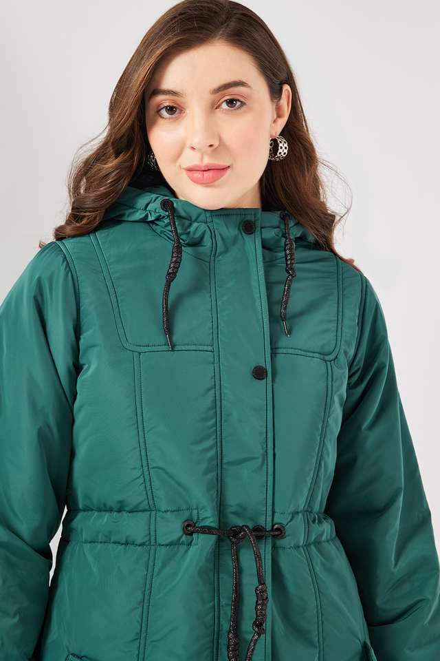 Solid-Polyester-Regular-Fit-Women-s-Jacket