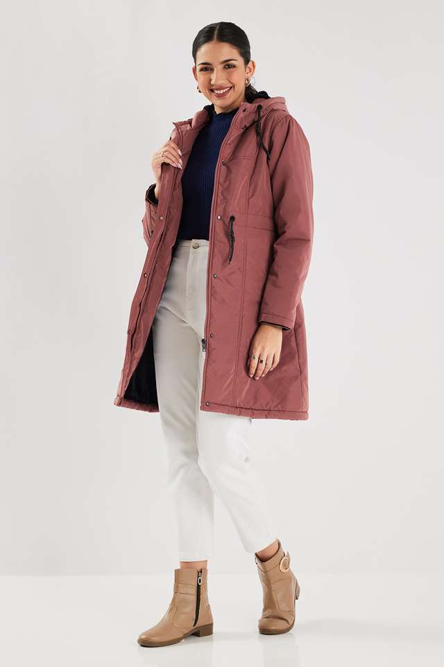 Solid-Blended-Fabric-Regular-Fit-Women-s-Jacket