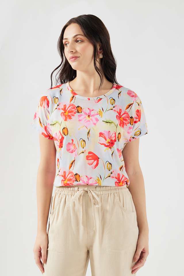 Floral-Cotton-Round-Neck-Women-s-Top