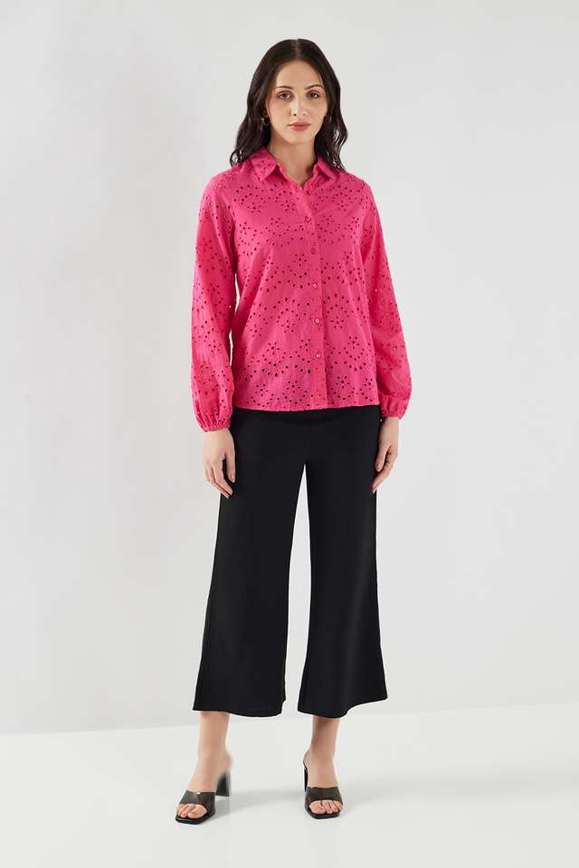 Schiffli-Blended-Fabric-Regular-Fit-Women-s-Shirt