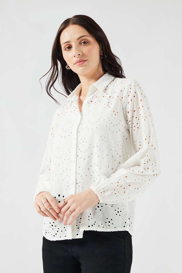 Schiffli-Blended-Fabric-Regular-Fit-Women-s-Shirt