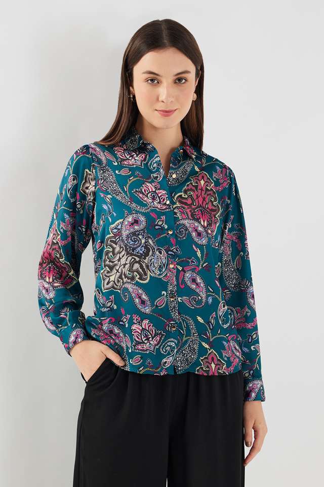 Printed-Satin-Regular-Fit-Women-s-Shirt