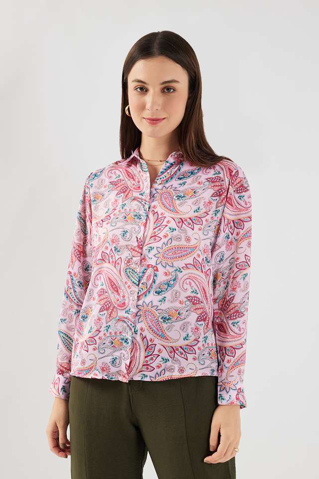 Printed-Satin-Regular-Fit-Women-s-Shirt