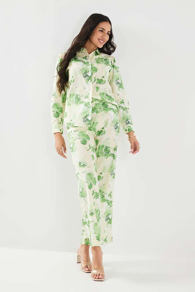 Printed-Blended-Fabric-Wide-Leg-Fit-Women-s-Co-Ord-Set