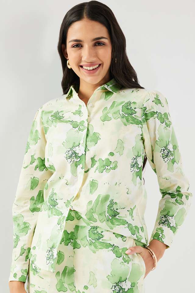 Printed-Blended-Fabric-Wide-Leg-Fit-Women-s-Co-Ord-Set