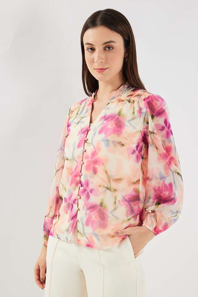Abstract-Chiffon-V-Neck-Women-s-Top