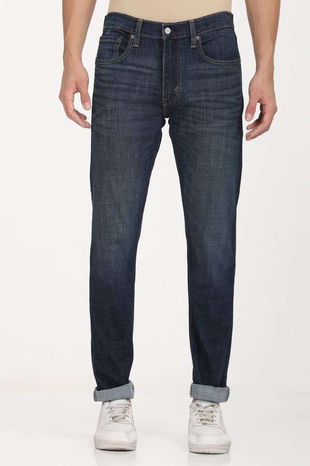 Mid-Rise-Blended-Fabric-Tapered-Fit-Men-s-Jeans