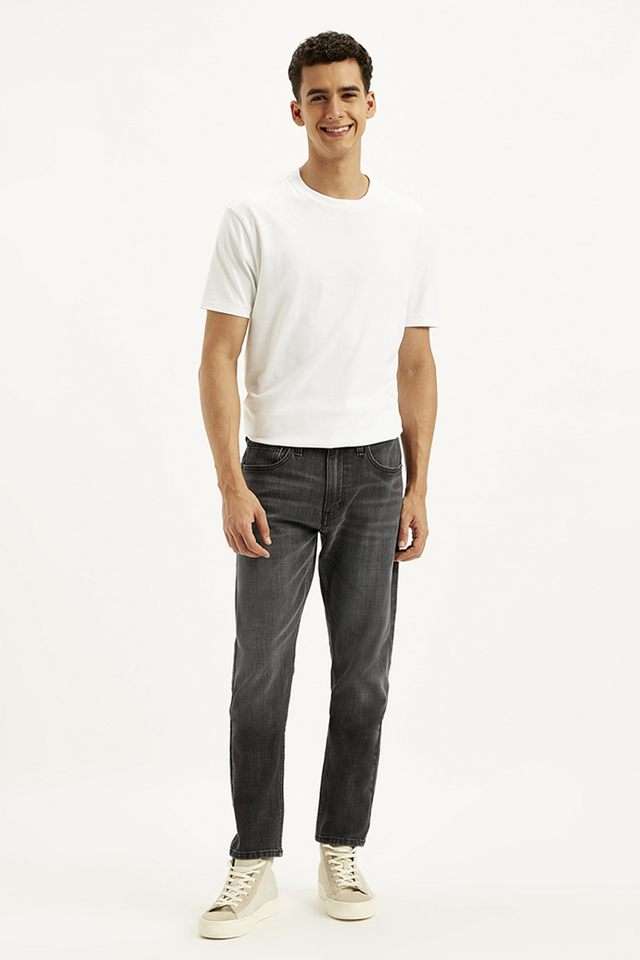 Light-Wash-Polyester-Tapered-Fit-Men-s-Jeans