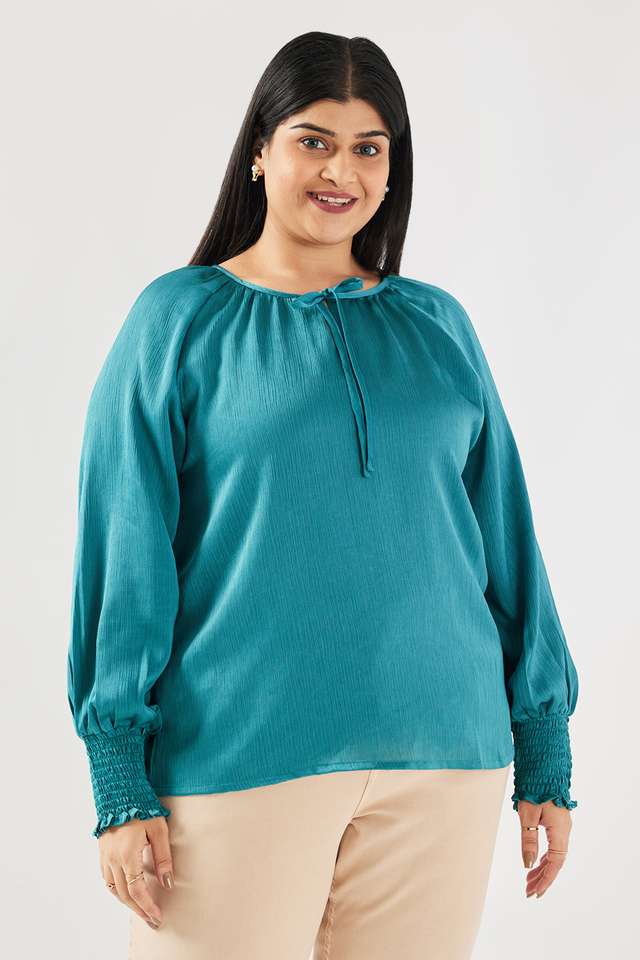 Solid-Blended-Fabric-Regular-Fit-Women-s-Top