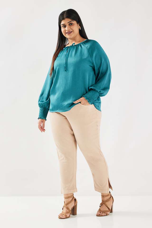 Solid-Blended-Fabric-Regular-Fit-Women-s-Top