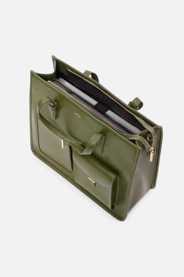 Buy IRTH Olive Zipper Polyester Women's Casual Wear Work Bag