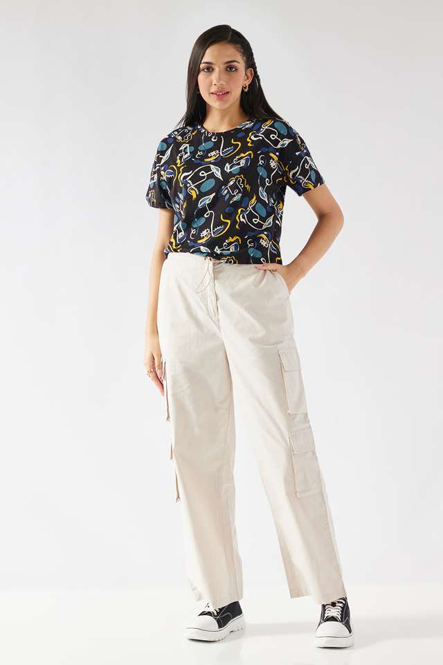 Solid-Straight-Fit-Cotton-Women-s-Casual-Wear-Pants