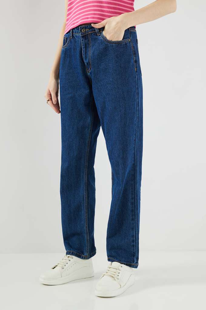 Mid-Rise-Denim-Straight-Fit-Women-s-Jeans