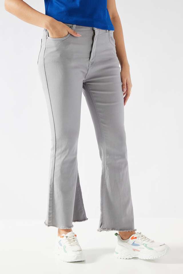 High-Rise-Blended-Fabric-Flared-Fit-Women-s-Jeans