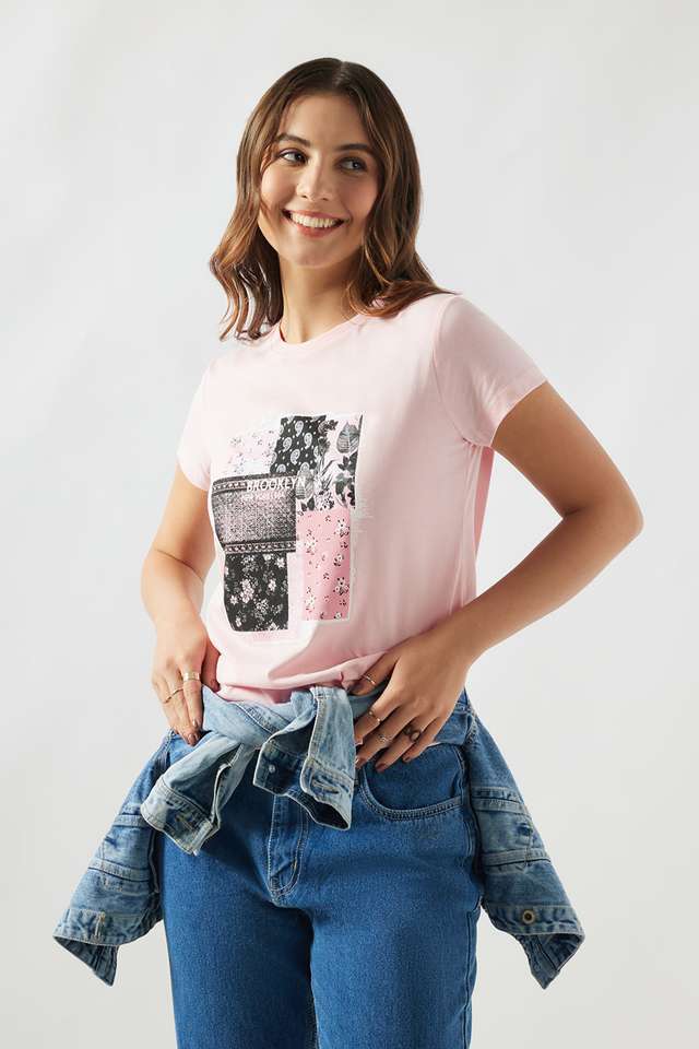 Graphic-Print-Cotton-Round-Neck-Women-s-T-Shirt