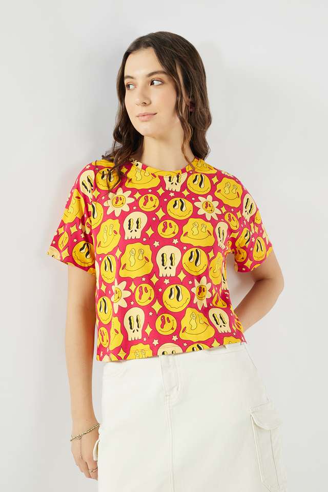 Printed-Cotton-Round-Neck-Women-T-Shirt