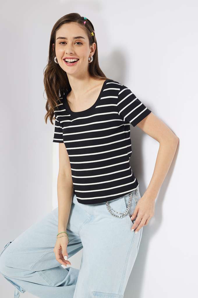 Tie-&-Dye-Blended-Fabric-Round-Neck-Women-s-T-Shirt