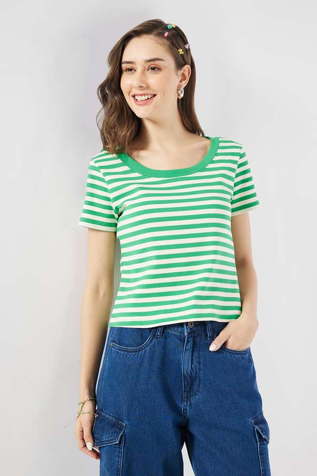 Tie-&-Dye-Blended-Fabric-Round-Neck-Women-s-T-Shirt